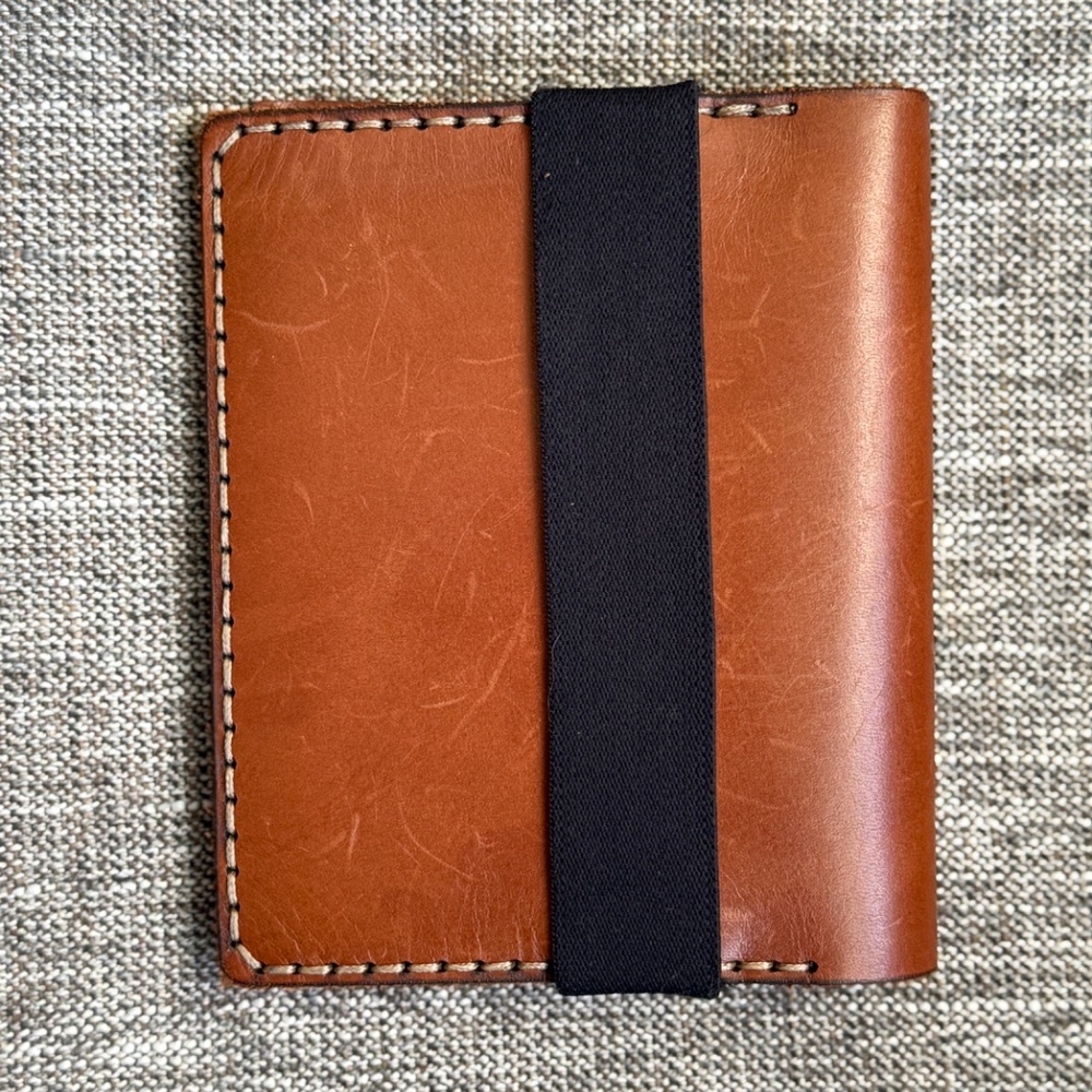 Galen Leather A6 Notebook Cover - Brown, Veg Tan Leather imported from Turkey - Picture 6 of 7